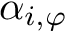 $\alpha_{i,\varphi}$
